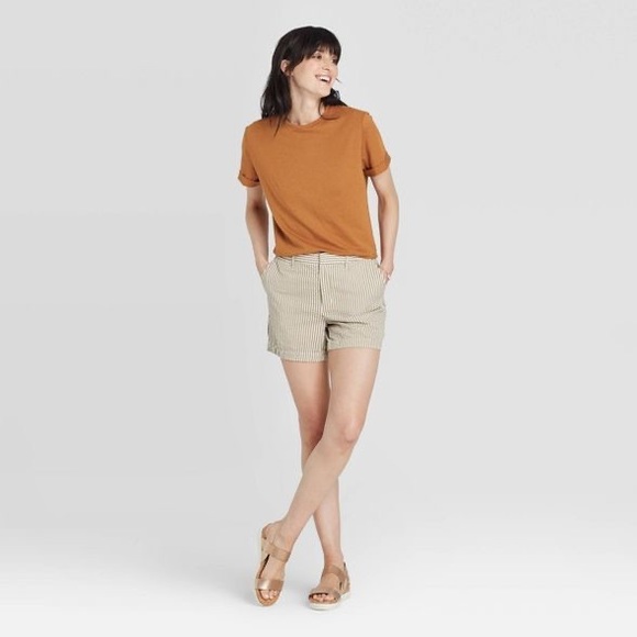NWOT Anthropologie Burnt Orange Boyfriend Tee - Picture 1 of 10